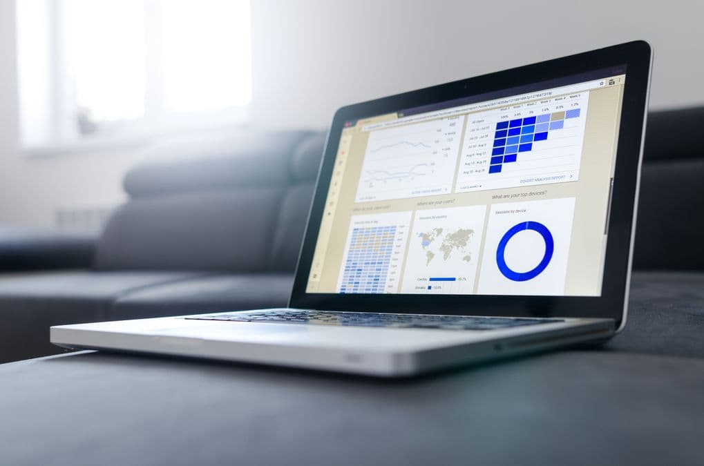 Data analytics dashboard on screen representing PatSnap's patent analytics platform